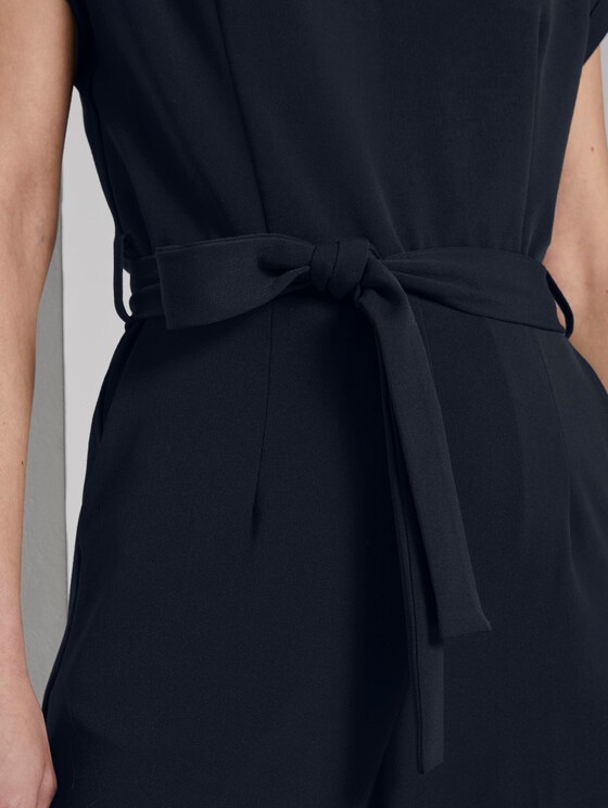 Jumpsuit mit Bindegürtel - Frauen - Sky Captain Blue Jumpsuit mit Bindegürtel - Frauen - Sky Captain Blue - 9 - TOM TAILOR
