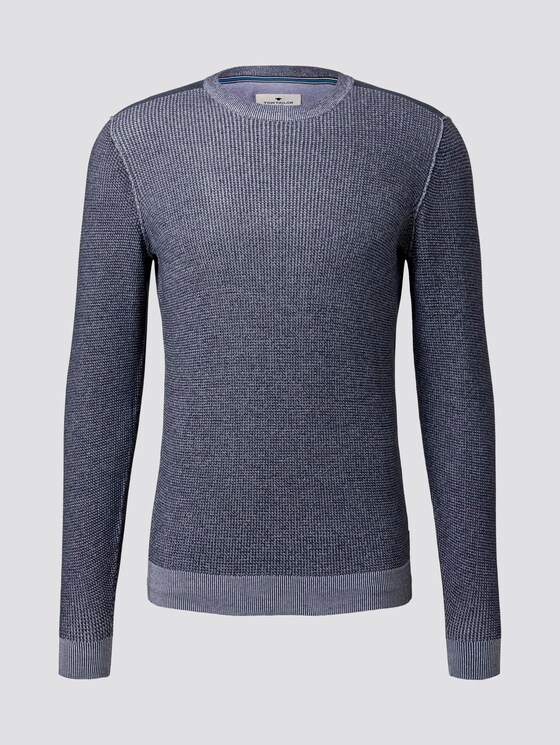 Strickpullover im Strukturmix - Männer - Black Iris Blue Strickpullover im Strukturmix - Männer - Black Iris Blue - 7 - TOM TAILOR