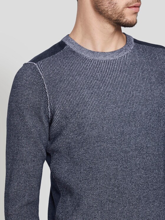 Strickpullover im Strukturmix - Männer - Black Iris Blue Strickpullover im Strukturmix - Männer - Black Iris Blue - 9 - TOM TAILOR
