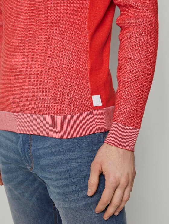 Strickpullover im Strukturmix - Männer - Grenadine Red Strickpullover im Strukturmix - Männer - Grenadine Red - 9 - TOM TAILOR