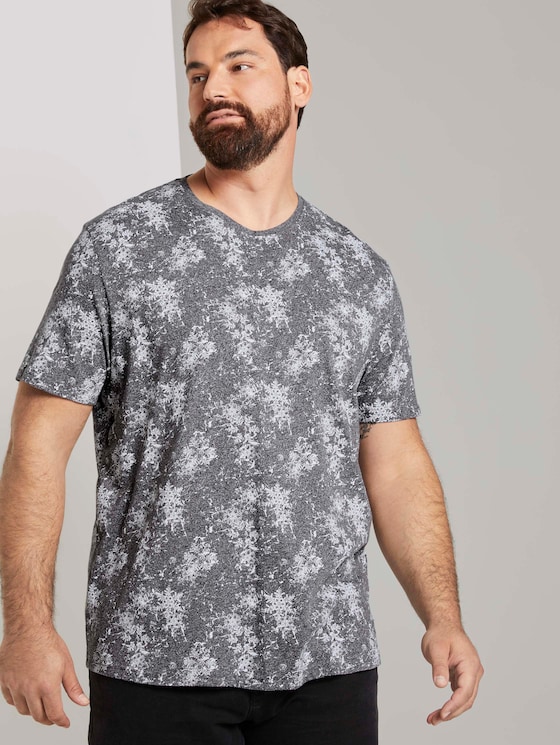 T-Shirt mit ganzflächigem Muster - Männer - grey snowflake design T-Shirt mit ganzflächigem Muster - Männer - grey snowflake design - 5 - Men Plus