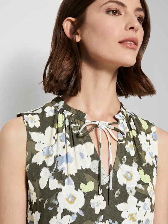 Sleeveless maxi dress with a pattern - Women - khaki floral design Sleeveless maxi dress with a pattern - Women - khaki floral design - 10 - TOM TAILOR