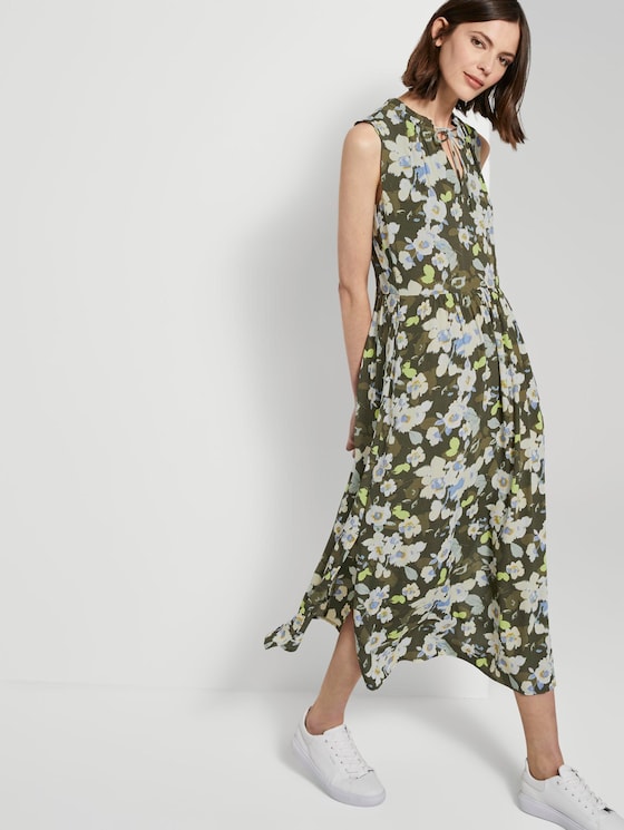 Sleeveless maxi dress with a pattern - Women - khaki floral design Sleeveless maxi dress with a pattern - Women - khaki floral design - 5 - TOM TAILOR