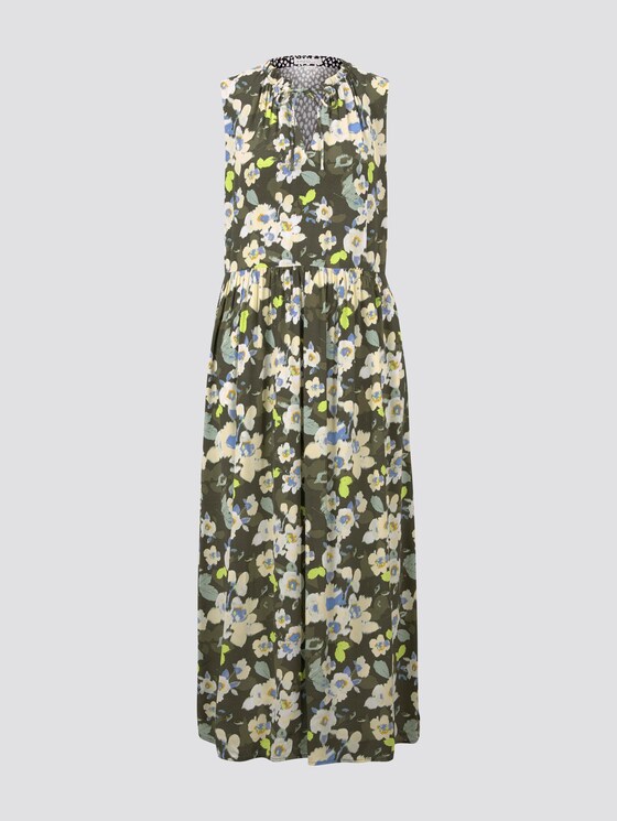 Sleeveless maxi dress with a pattern - Women - khaki floral design Sleeveless maxi dress with a pattern - Women - khaki floral design - 7 - TOM TAILOR
