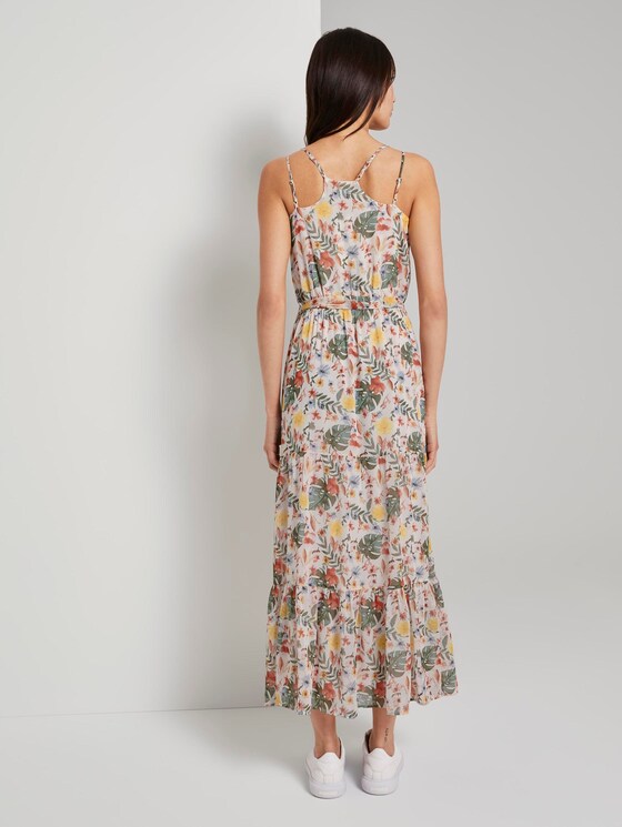 Maxi Trägerkleid mit tropischem Print - Frauen - white watercolor flower design Maxi Trägerkleid mit tropischem Print - Frauen - white watercolor flower design - 2 - TOM TAILOR