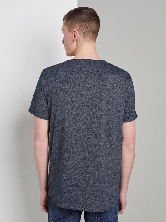 Strukturiertes T-Shirt mit V-Ausschnitt - Männer - Sky Captain Blue Non-Solid Strukturiertes T-Shirt mit V-Ausschnitt - Männer - Sky Captain Blue Non-Solid - 2 - TOM TAILOR Denim