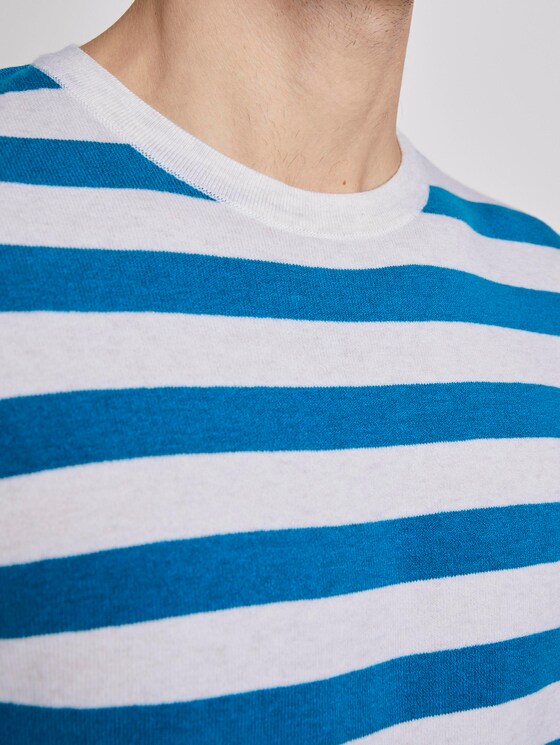 Gestreifter weicher Pullover - Männer - white blue horizontal stripe Gestreifter weicher Pullover - Männer - white blue horizontal stripe - 9 - TOM TAILOR