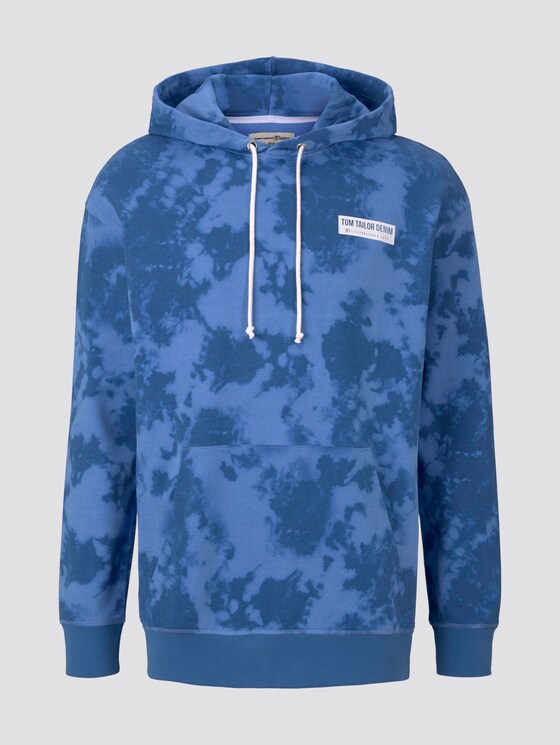 Hoodie in batik look - Mannen - blue big batik print Hoodie in batik look - Mannen - blue big batik print - 7 - TOM TAILOR Denim