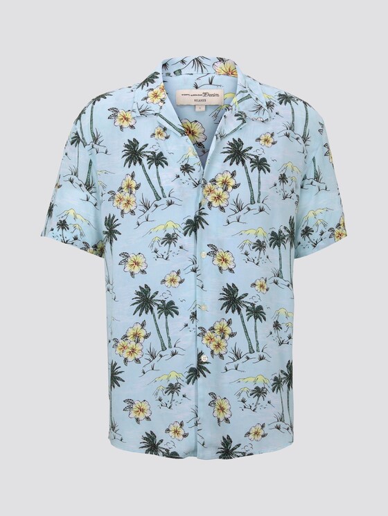 Gemustertes Kurzarm-Hawaiihemd - Männer - blue hawaiian print Gemustertes Kurzarm-Hawaiihemd - Männer - blue hawaiian print - 7 - TOM TAILOR Denim