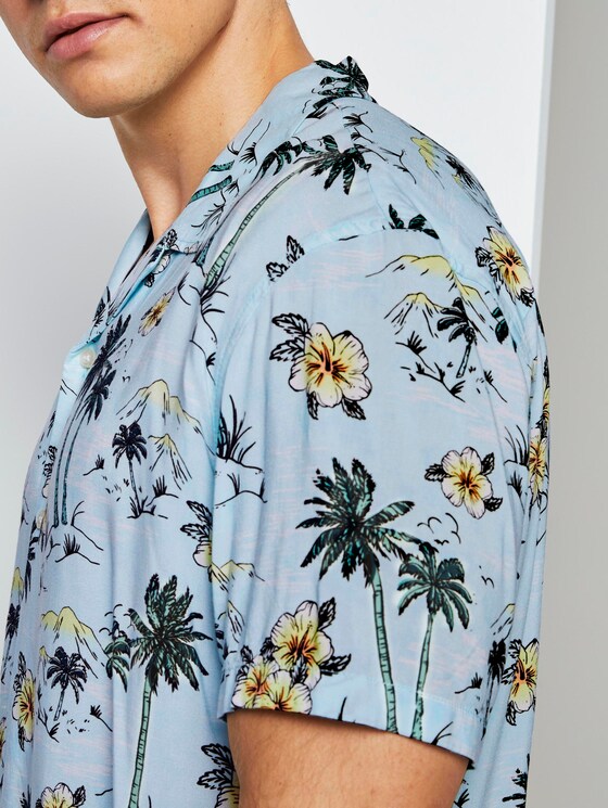 Gemustertes Kurzarm-Hawaiihemd - Männer - blue hawaiian print Gemustertes Kurzarm-Hawaiihemd - Männer - blue hawaiian print - 9 - TOM TAILOR Denim