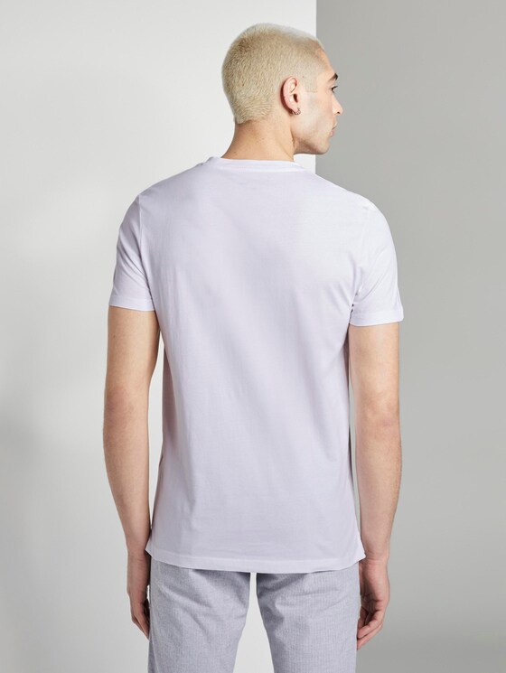 T-Shirt mit kontrastfarbener Brusttasche - Männer - White T-Shirt mit kontrastfarbener Brusttasche - Männer - White - 2 - TOM TAILOR Denim
