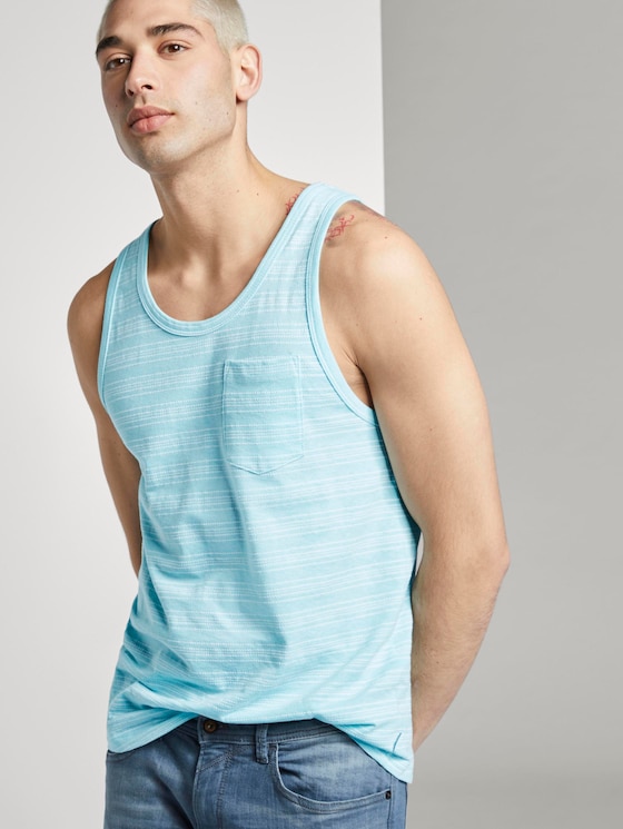 Tank-Top mit Streifenstruktur - Männer - soft sky blue mixed structure Tank-Top mit Streifenstruktur - Männer - soft sky blue mixed structure - 5 - TOM TAILOR Denim