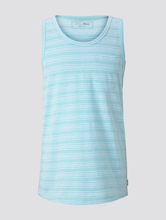 Tank-Top mit Streifenstruktur - Männer - soft sky blue mixed structure Tank-Top mit Streifenstruktur - Männer - soft sky blue mixed structure - 7 - TOM TAILOR Denim