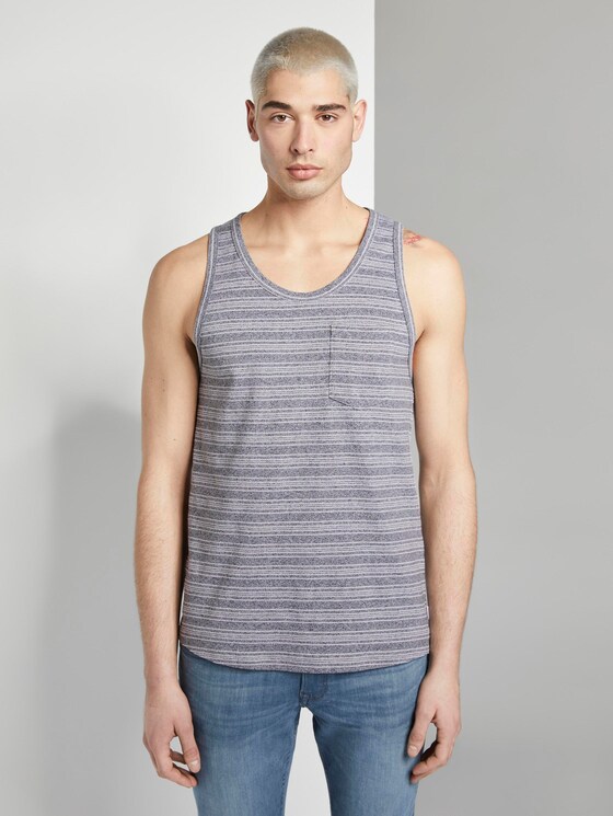 Tank-Top mit Streifenstruktur - Männer - navy mixed structure Tank-Top mit Streifenstruktur - Männer - navy mixed structure - 1 - TOM TAILOR Denim
