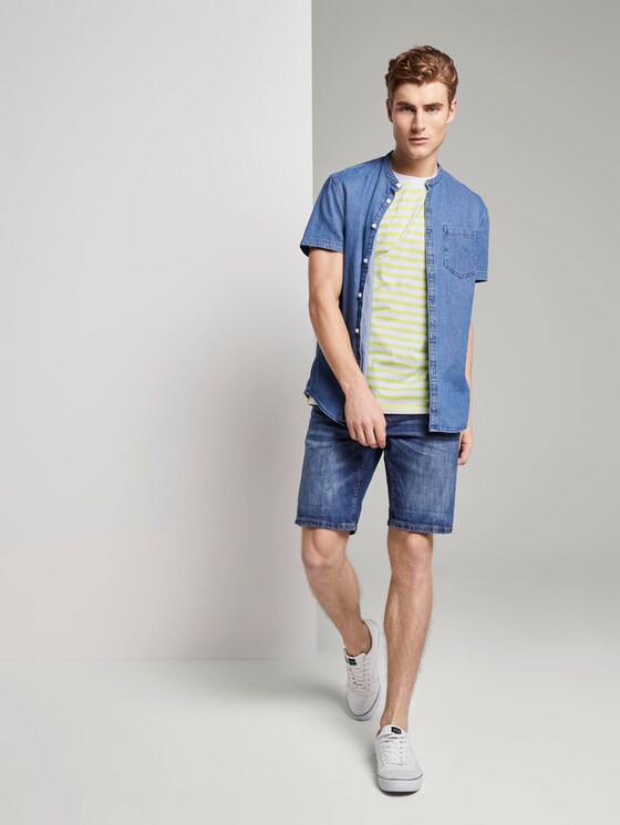 Gestreiftes T-Shirt mit Bio-Baumwolle - Männer - canary light yarn dye stripe Gestreiftes T-Shirt mit Bio-Baumwolle - Männer - canary light yarn dye stripe - 3 - TOM TAILOR Denim