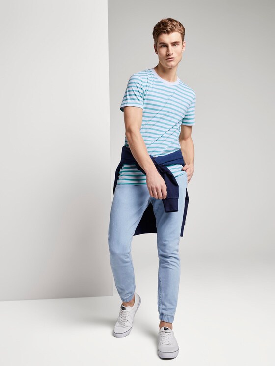 Gestreiftes T-Shirt mit Bio-Baumwolle - Männer - soft sky blue yarn dye stripe Gestreiftes T-Shirt mit Bio-Baumwolle - Männer - soft sky blue yarn dye stripe - 3 - TOM TAILOR Denim