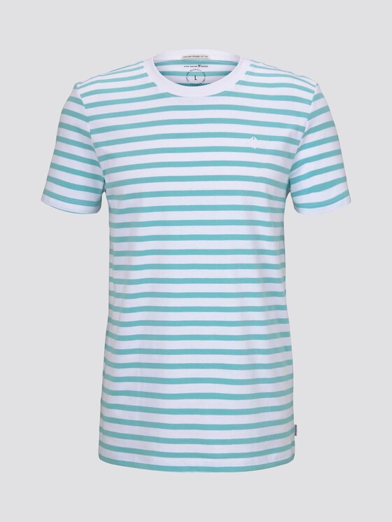 Gestreiftes T-Shirt mit Bio-Baumwolle - Männer - soft sky blue yarn dye stripe Gestreiftes T-Shirt mit Bio-Baumwolle - Männer - soft sky blue yarn dye stripe - 7 - TOM TAILOR Denim