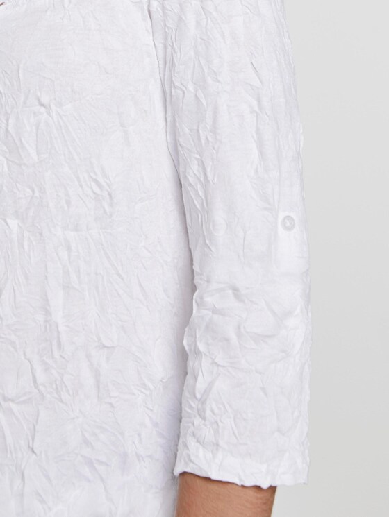 Poloshirt in Crincle-Optik mit Spitzeneinsatz - Frauen - White Poloshirt in Crincle-Optik mit Spitzeneinsatz - Frauen - White - 10 - TOM TAILOR