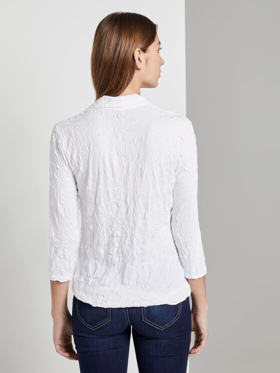 Poloshirt in Crincle-Optik mit Spitzeneinsatz - Frauen - White Poloshirt in Crincle-Optik mit Spitzeneinsatz - Frauen - White - 2 - TOM TAILOR