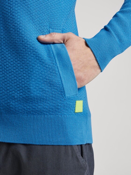 Strickjacke mit Stehkragen im Struktur-Mix - Männer - brilliant middle blue Strickjacke mit Stehkragen im Struktur-Mix - Männer - brilliant middle blue - 10 - TOM TAILOR