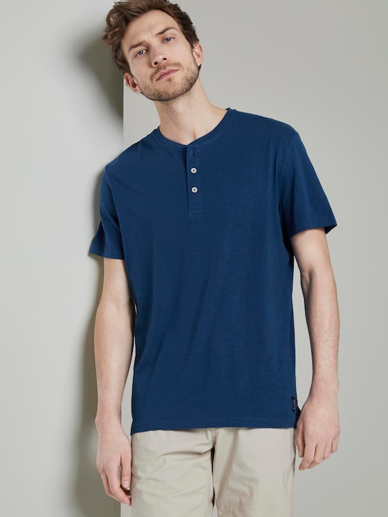 Basic Henley-T-Shirt in Melange-Optik - Männer - after dark blue Basic Henley-T-Shirt in Melange-Optik - Männer - after dark blue - 5 - TOM TAILOR
