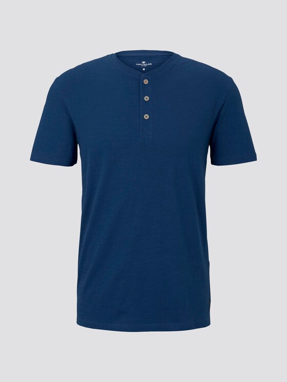 Basic Henley-T-Shirt in Melange-Optik - Männer - after dark blue Basic Henley-T-Shirt in Melange-Optik - Männer - after dark blue - 7 - TOM TAILOR