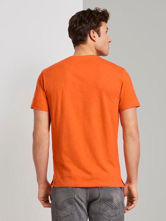 Basic Henley-T-Shirt in Melange-Optik - Männer - true orange Basic Henley-T-Shirt in Melange-Optik - Männer - true orange - 2 - TOM TAILOR