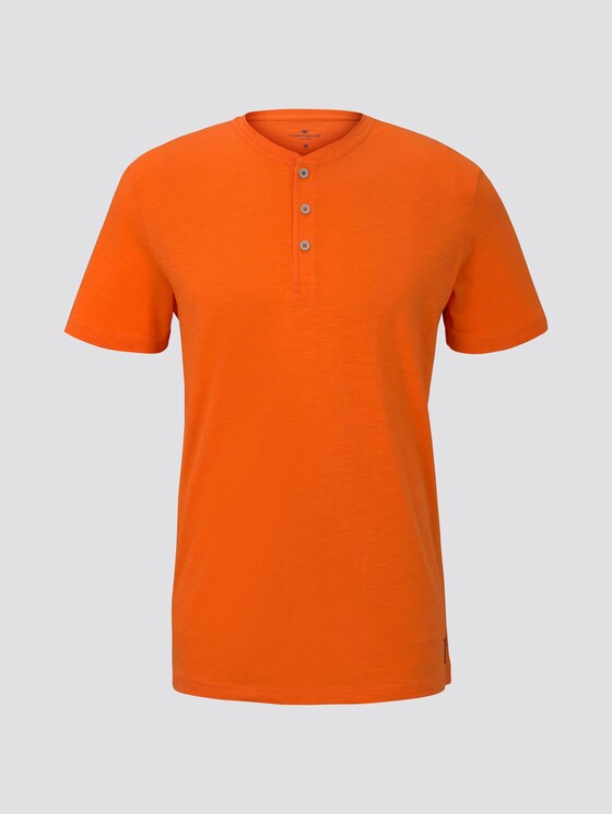 Basic Henley-T-Shirt in Melange-Optik - Männer - true orange Basic Henley-T-Shirt in Melange-Optik - Männer - true orange - 7 - TOM TAILOR