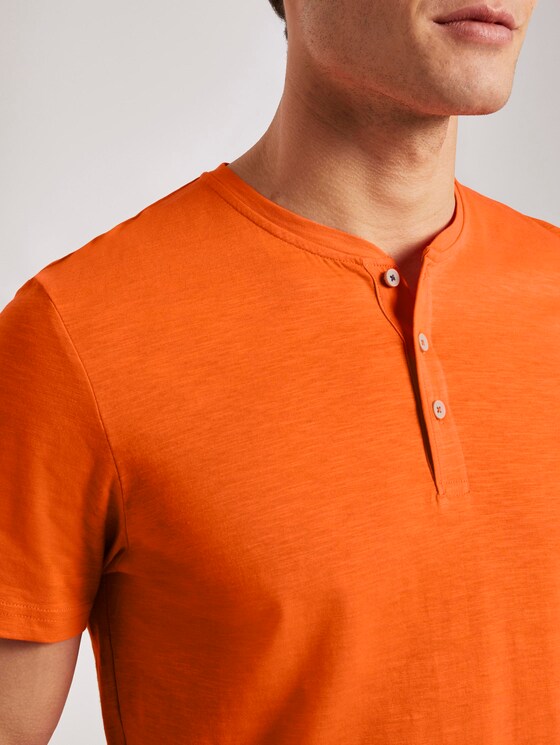 Basic Henley-T-Shirt in Melange-Optik - Männer - true orange Basic Henley-T-Shirt in Melange-Optik - Männer - true orange - 9 - TOM TAILOR