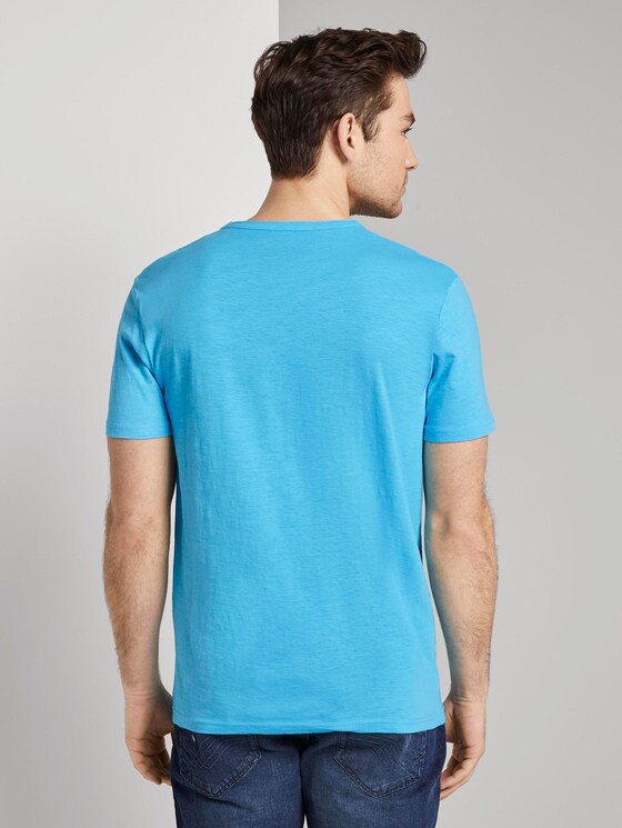 Meliertes T-Shirt mit Print - Männer - aquarius turquoise Meliertes T-Shirt mit Print - Männer - aquarius turquoise - 2 - TOM TAILOR