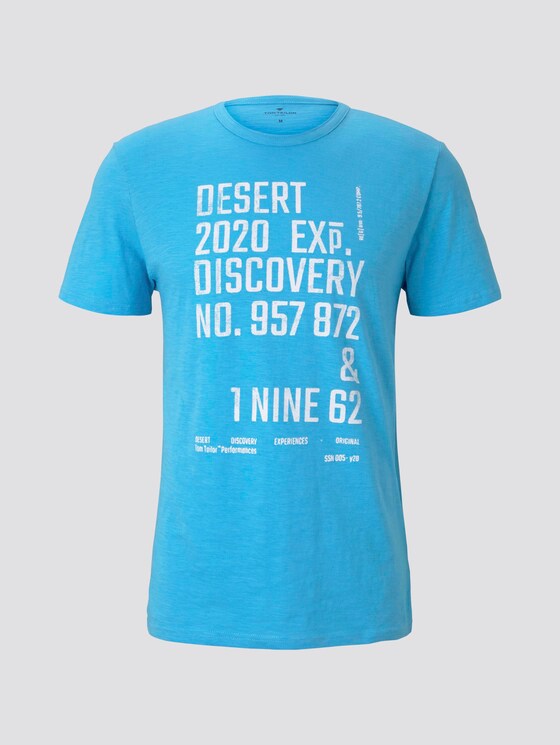 Meliertes T-Shirt mit Print - Männer - aquarius turquoise Meliertes T-Shirt mit Print - Männer - aquarius turquoise - 7 - TOM TAILOR