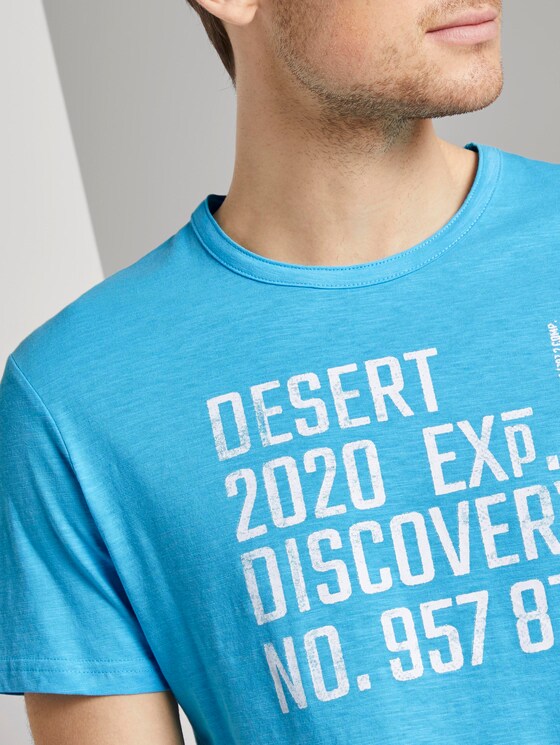 Meliertes T-Shirt mit Print - Männer - aquarius turquoise Meliertes T-Shirt mit Print - Männer - aquarius turquoise - 9 - TOM TAILOR