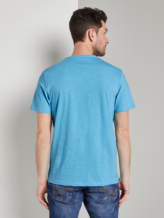 Meliertes T-Shirt mit Print - Männer - crystal sea blue Meliertes T-Shirt mit Print - Männer - crystal sea blue - 2 - TOM TAILOR