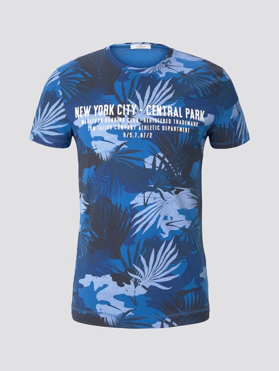 T-Shirt mit tropischem Allover-Print - Männer - blue leaf design T-Shirt mit tropischem Allover-Print - Männer - blue leaf design - 7 - TOM TAILOR