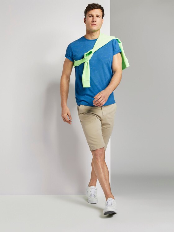 T-Shirt in Melange-Optik - Männer - mid blue melange inject T-Shirt in Melange-Optik - Männer - mid blue melange inject - 3 - TOM TAILOR