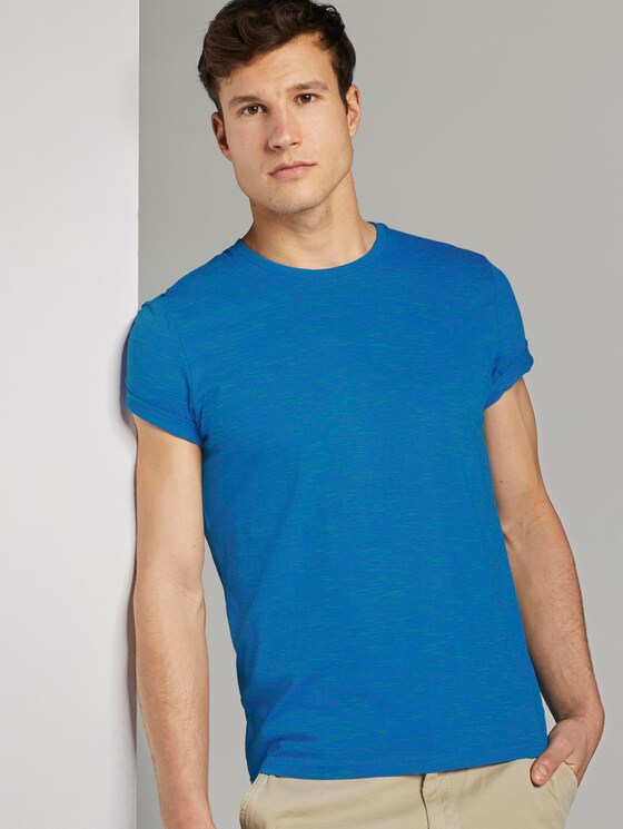 T-Shirt in Melange-Optik - Männer - mid blue melange inject T-Shirt in Melange-Optik - Männer - mid blue melange inject - 5 - TOM TAILOR