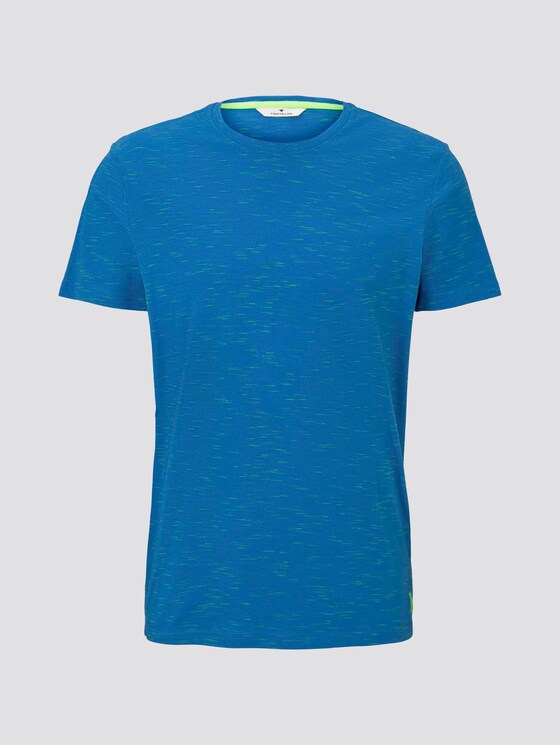 T-Shirt in Melange-Optik - Männer - mid blue melange inject T-Shirt in Melange-Optik - Männer - mid blue melange inject - 7 - TOM TAILOR