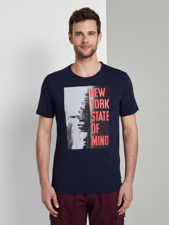 T-Shirt mit NYC-Print - Männer - Black Iris Blue T-Shirt mit NYC-Print - Männer - Black Iris Blue - 1 - TOM TAILOR