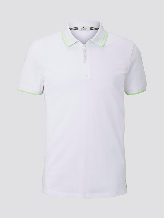 Poloshirt mit Reißverschluss - Männer - White Poloshirt mit Reißverschluss - Männer - White - 7 - TOM TAILOR