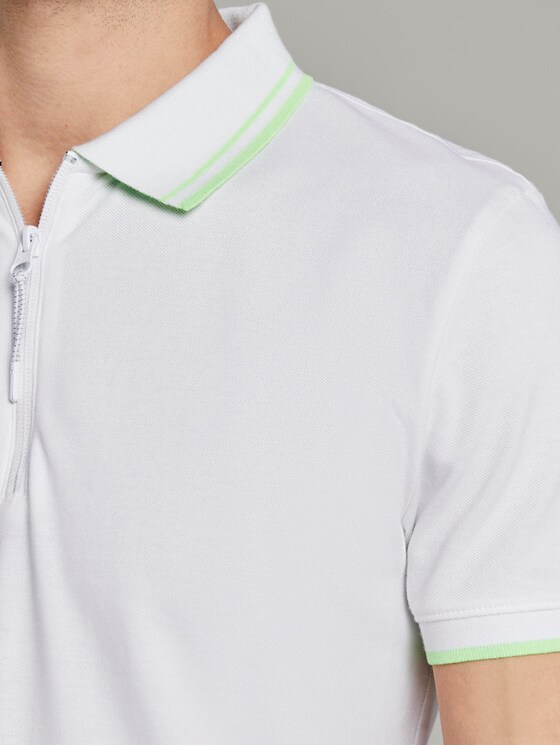 Poloshirt mit Reißverschluss - Männer - White Poloshirt mit Reißverschluss - Männer - White - 9 - TOM TAILOR