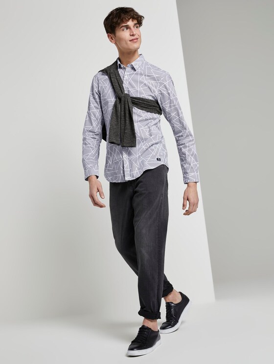 Gemustertes Hemd - Männer - white geometric outline print Gemustertes Hemd - Männer - white geometric outline print - 3 - TOM TAILOR Denim