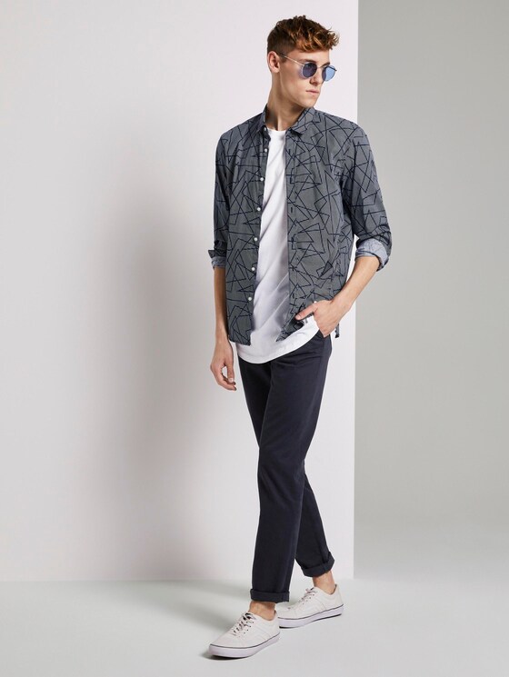 Gemustertes Hemd - Männer - navy geometric outline print Gemustertes Hemd - Männer - navy geometric outline print - 3 - TOM TAILOR Denim