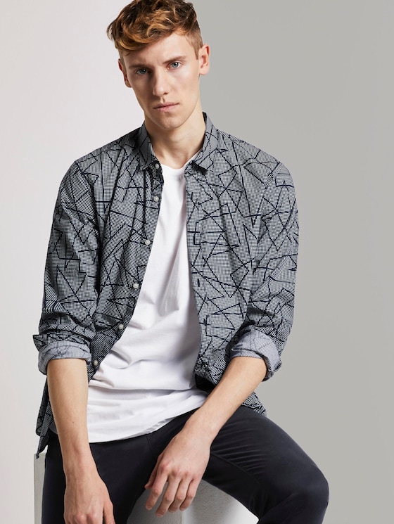 Gemustertes Hemd - Männer - navy geometric outline print Gemustertes Hemd - Männer - navy geometric outline print - 5 - TOM TAILOR Denim