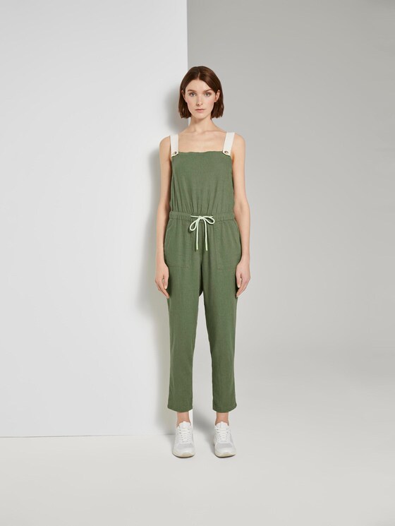 Utility dungarees jumpsuit - Women - olive green Utility dungarees jumpsuit - Women - olive green - 1 - TOM TAILOR Denim