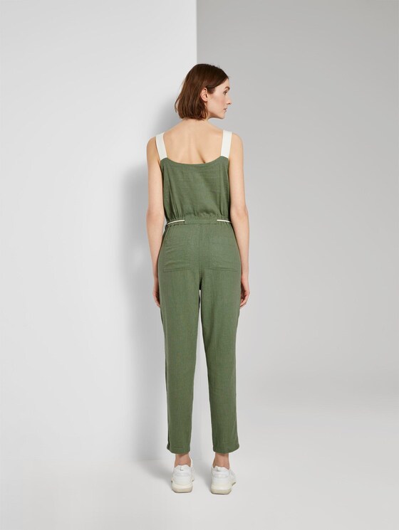 Utility dungarees jumpsuit - Women - olive green Utility dungarees jumpsuit - Women - olive green - 2 - TOM TAILOR Denim