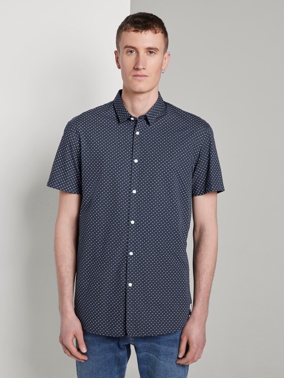 Gemustertes Kurzarmhemd - Männer - navy corn print Gemustertes Kurzarmhemd - Männer - navy corn print - 1 - TOM TAILOR Denim