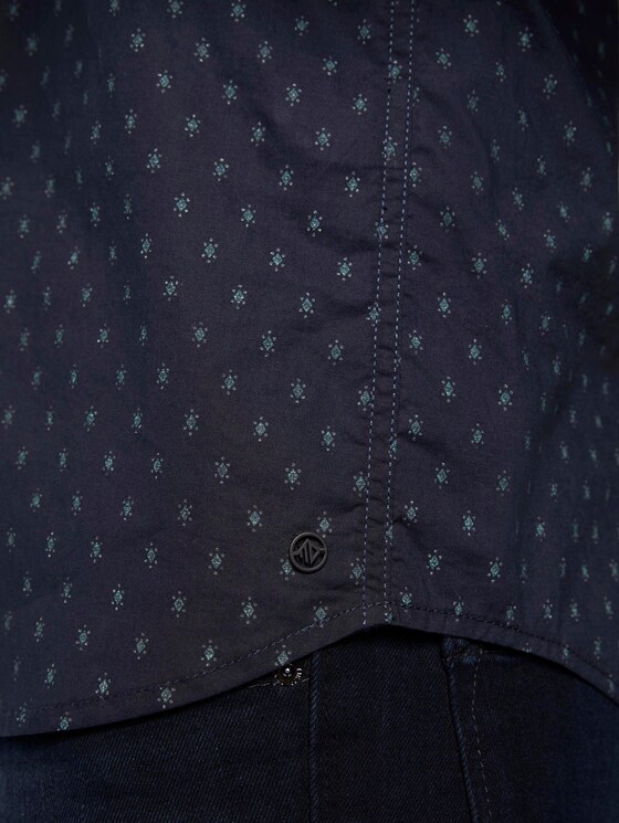 Gemustertes Hemd mit Mao-Kragen - Männer - navy diamond dot print Gemustertes Hemd mit Mao-Kragen - Männer - navy diamond dot print - 10 - TOM TAILOR Denim