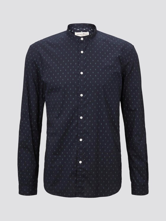 Gemustertes Hemd mit Mao-Kragen - Männer - navy diamond dot print Gemustertes Hemd mit Mao-Kragen - Männer - navy diamond dot print - 7 - TOM TAILOR Denim