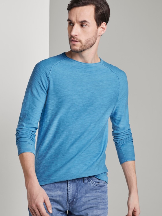 Feiner Strickpullover mit Struktur - Männer - soft cloud blue Feiner Strickpullover mit Struktur - Männer - soft cloud blue - 5 - TOM TAILOR