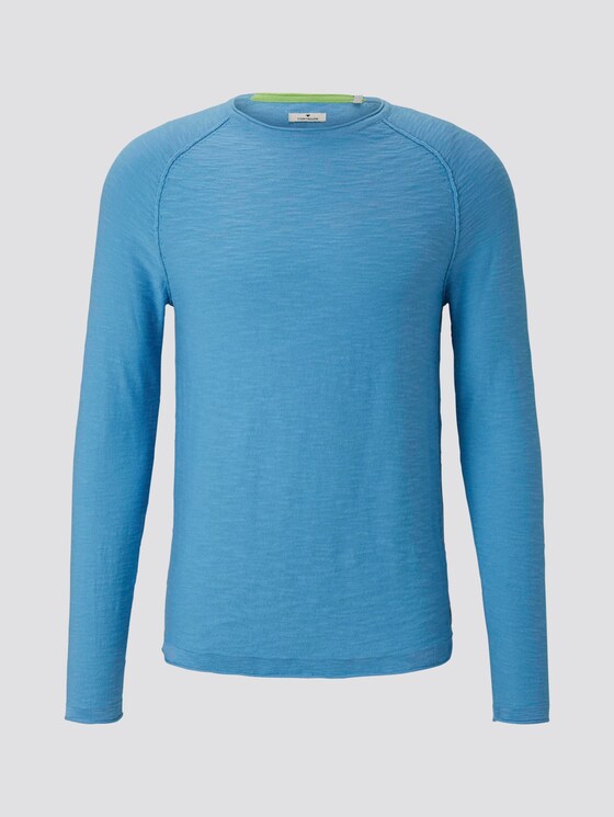 Feiner Strickpullover mit Struktur - Männer - soft cloud blue Feiner Strickpullover mit Struktur - Männer - soft cloud blue - 7 - TOM TAILOR
